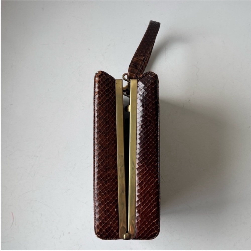 Brown Snakeskin Pattern Handbag - Picture 3 of 5